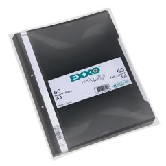 Dosar plastic cu sina si perforatii, negru, Exxo