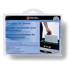 Coli impregnate cu ulei pentru distrugator documente, 20 buc/set, alb, Rexel