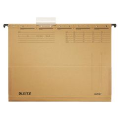 Dosar carton suspendabil, cu burduf, maro, Leitz Alpha