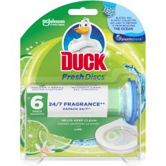 Aparat si rezerva cu gel, pentru vasul toaletei, 36ml, lime, Duck Fresh Discs