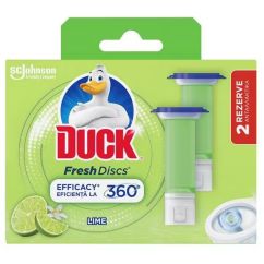 Rezerva cu gel, pentru vasul toaletei, 2x36ml, twin lime, Duck Fresh Discs