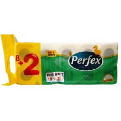 Hartie igienica, 2 straturi, 10 role/pachet, Perfex