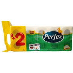 Hartie igienica, 2 straturi, 10 role/pachet, Perfex