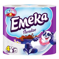 Hartie igienica, 3 straturi, 4 role/pachet, paradise, Emeka