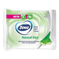 Hartie igienica umeda, 42 buc/pachet, aloe vera, Zewa