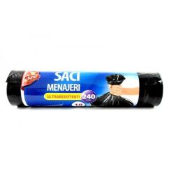 Saci menajeri ultrarezistenti, 240L, 10 buc/rola, LDPE, Anna