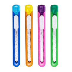 Cutter scolar, 9mm, sina plastic, diverse culori, Deli