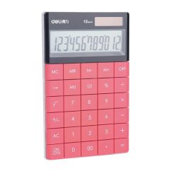 Calculator de birou, 12 digiti, rosu, Deli Modern