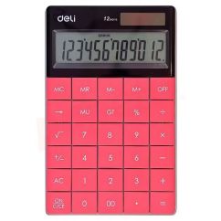 Calculator de birou, 12 digiti, rosu, Deli Modern