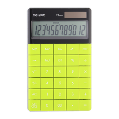 Calculator de birou, 12 digiti, verde, Deli Modern