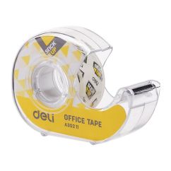 Dispenser si banda adeziva transparenta, 18mm x 7.62m, plastic, transparent, Deli