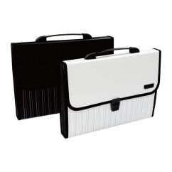 Servieta plastic cu maner A4, 7 compartimente, diferite culori, Deli