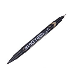 Marker pentru CD/DVD, doua capete, varf rotund 0.5/1.0mm, negru, Deli