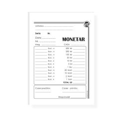 Monetar, A6, tipar fata, 100 file/carnet