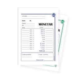 Monetar, A6, autocopiativ, 2 exemplare, alb/color, 50 seturi/carnet