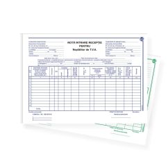 Nota de receptie neplatitor TVA (NIR), A4, autocopiativ, 2 exemplare, alb/color, 50 seturi/carnet