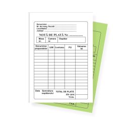 Nota de plata ospatar, A6, autocopiativ, 2 exemplare, alb/color, 50 seturi/carnet