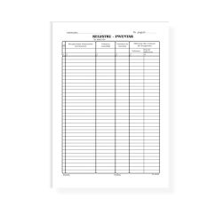 Registru inventar, A4, tipar fata, 100 file/carnet