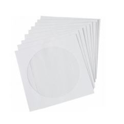 Plic CD (125x125mm), cu fereastra, 50 buc/set, gumat, alb