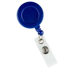 Snur ecuson retractabil, plastic, albastru, Standard