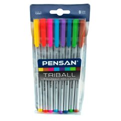 Pix cu pasta, varf 1.0mm, 8 culori/set, Pensan Triball