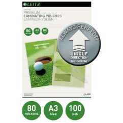 Folie de laminare A3, 80 microni, 100 coli/top, Leitz UDT