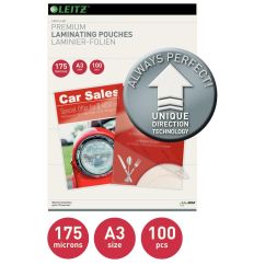 Folie de laminare A3, 175 microni, 100 coli/top, Leitz UDT