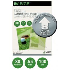 Folie de laminare A5, 80 microni, 100 coli/top, Leitz UDT