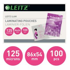 Folie de laminare 54x86mm, 125 microni, 100 coli/top, Leitz