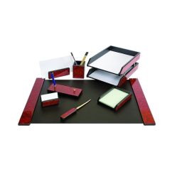 Set birou din lemn, 8 piese, mahon, Forpus