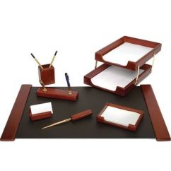 Set birou din lemn, 8 piese, maro, Forpus