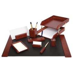 Set birou din lemn, 9 piese, visiniu, Forpus