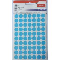 Etichete autocolante color Tanex, buline D13 mm, 350 buc/set, albastru