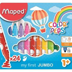 Carioca, 24 culori/set, Maped Color`Peps My First Jumbo