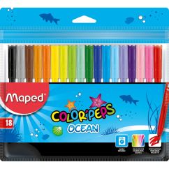 Carioca, 18 culori/set, Maped Color`Peps Ocean Pulse Jumbo