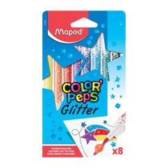 Carioca cu sclipici, 8 culori/set, Maped Color`Peps
