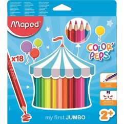 Creioane colorate, 18 culori/set, Maped Color`Peps My First Jumbo