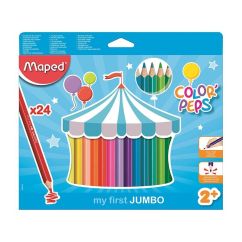 Creioane colorate, 24 culori/set, Maped Color`Peps My First Jumbo