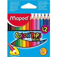 Creioane colorate mici, 12 culori/set, Maped Color`Peps