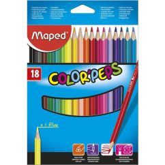 Creioane colorate, 18 culori/set, Maped Color`Peps