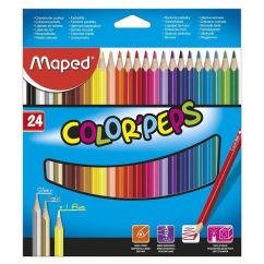 Creioane colorate, 24 culori/set, Maped Color`Peps Star