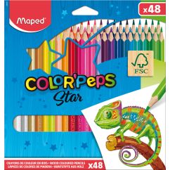 Creioane colorate, 48 culori/set, Maped Color`Peps Star