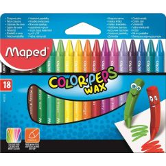 Creioane cerate, 18 culori/set, Maped Color`Peps
