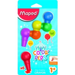 Creioane cerate, 6 culori/set, Maped Color`Peps Baby
