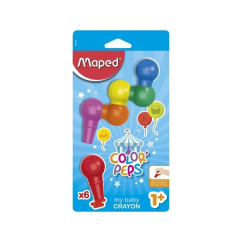 Creioane cerate, 6 culori/set, Maped Color`Peps Baby