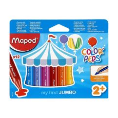 Creioane cerate, 12 culori/set, Maped Color`Peps My First Jumbo