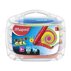 Creioane cerate, 6 culori/set, Maped Color`Peps Gel