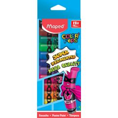 Tempera, 12 ml, 12 culori/set, cutie carton Maped Color'Peps