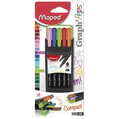 Fineliner, culori asortate, 10 buc/set, Maped Graph'Peps Compact