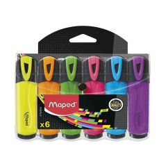 Textmarker, 6 culori/set, Maped Fluo'Peps Classic